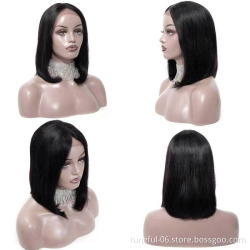Human Hair Lace Front Wig 18038 13*4 Short Bob Wig Virgin Hair Vendors Natural Color for Black Tuneful 2021 Peruvian Women